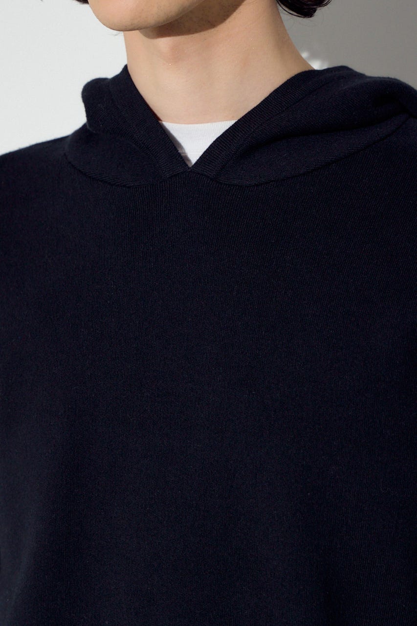 ハイゲージニットフーディー BLK L