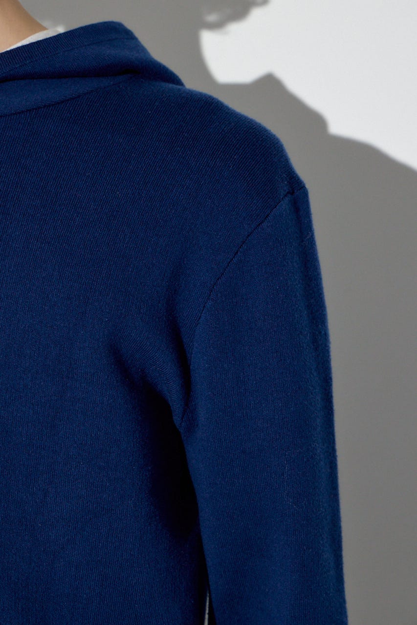 ハイゲージニットフーディー NVY L