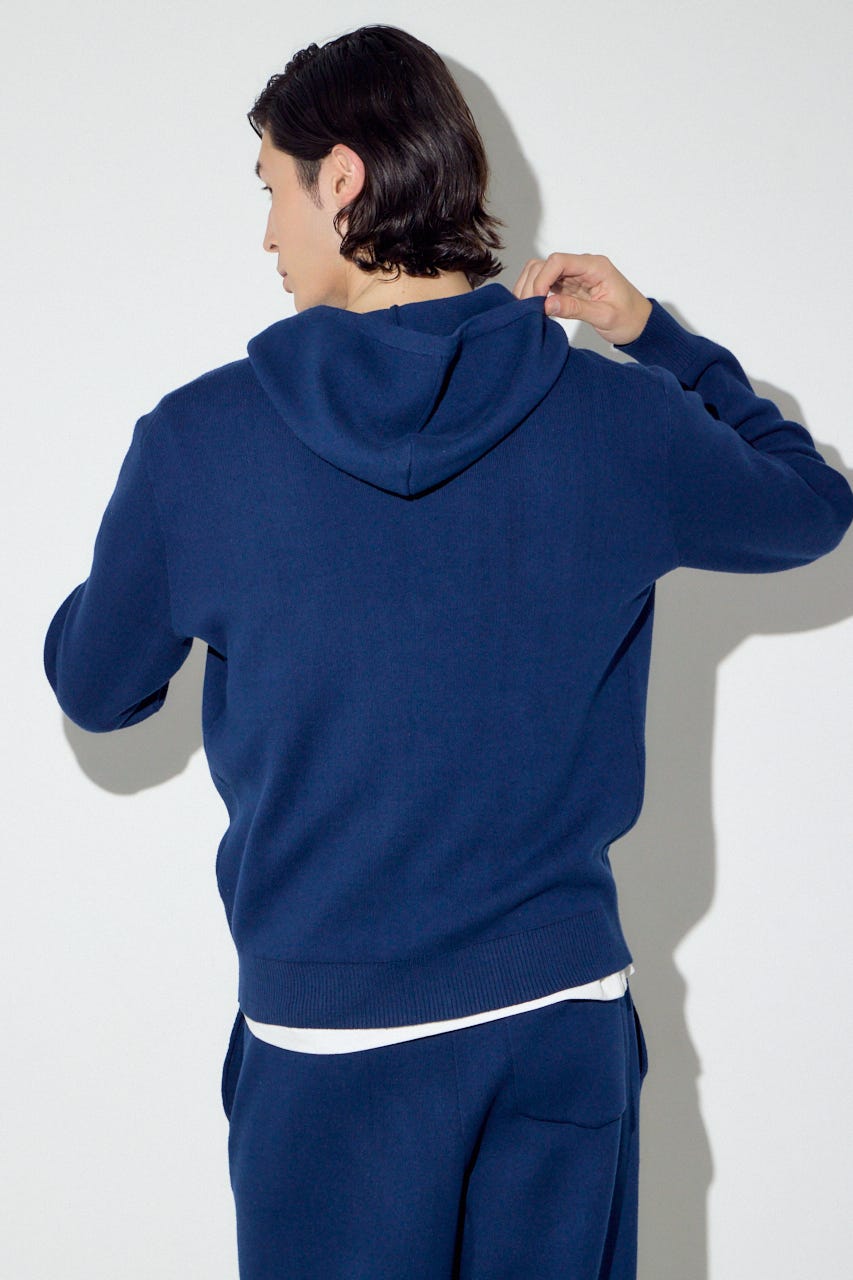 ハイゲージニットフーディー NVY L