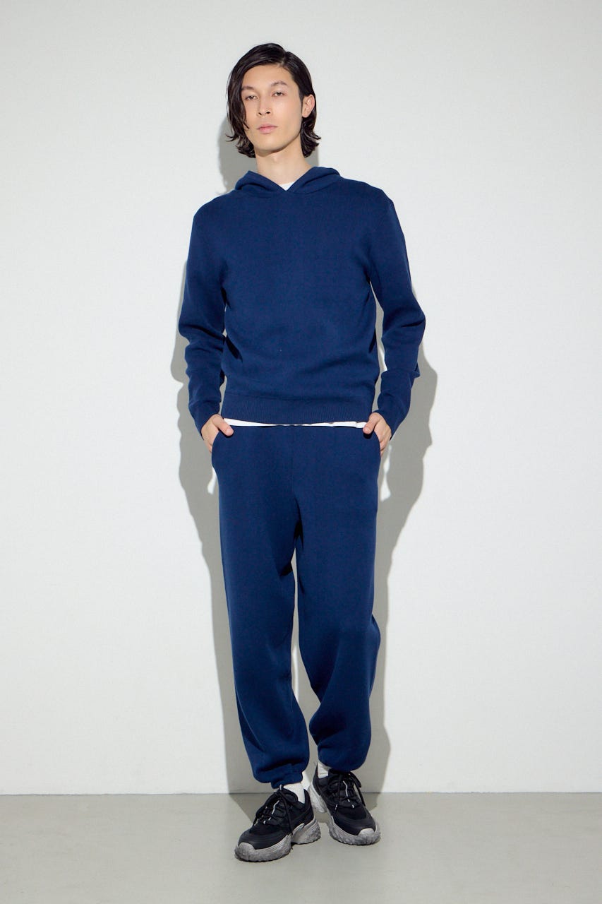 ハイゲージニットフーディー NVY L