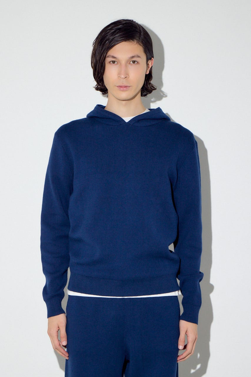 ハイゲージニットフーディー NVY L