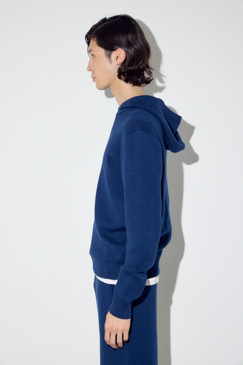 ハイゲージニットフーディー NVY L
