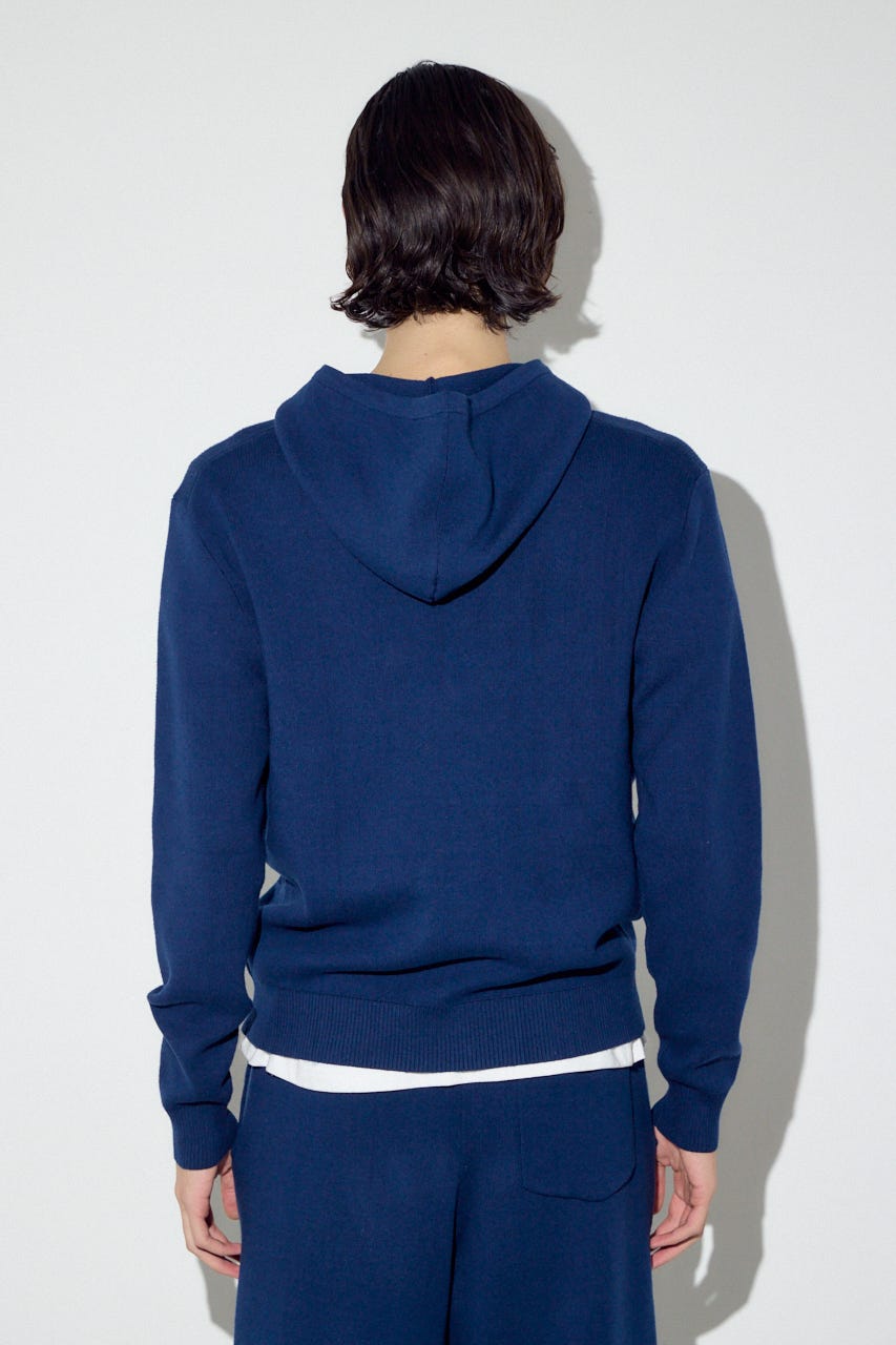 ハイゲージニットフーディー NVY L