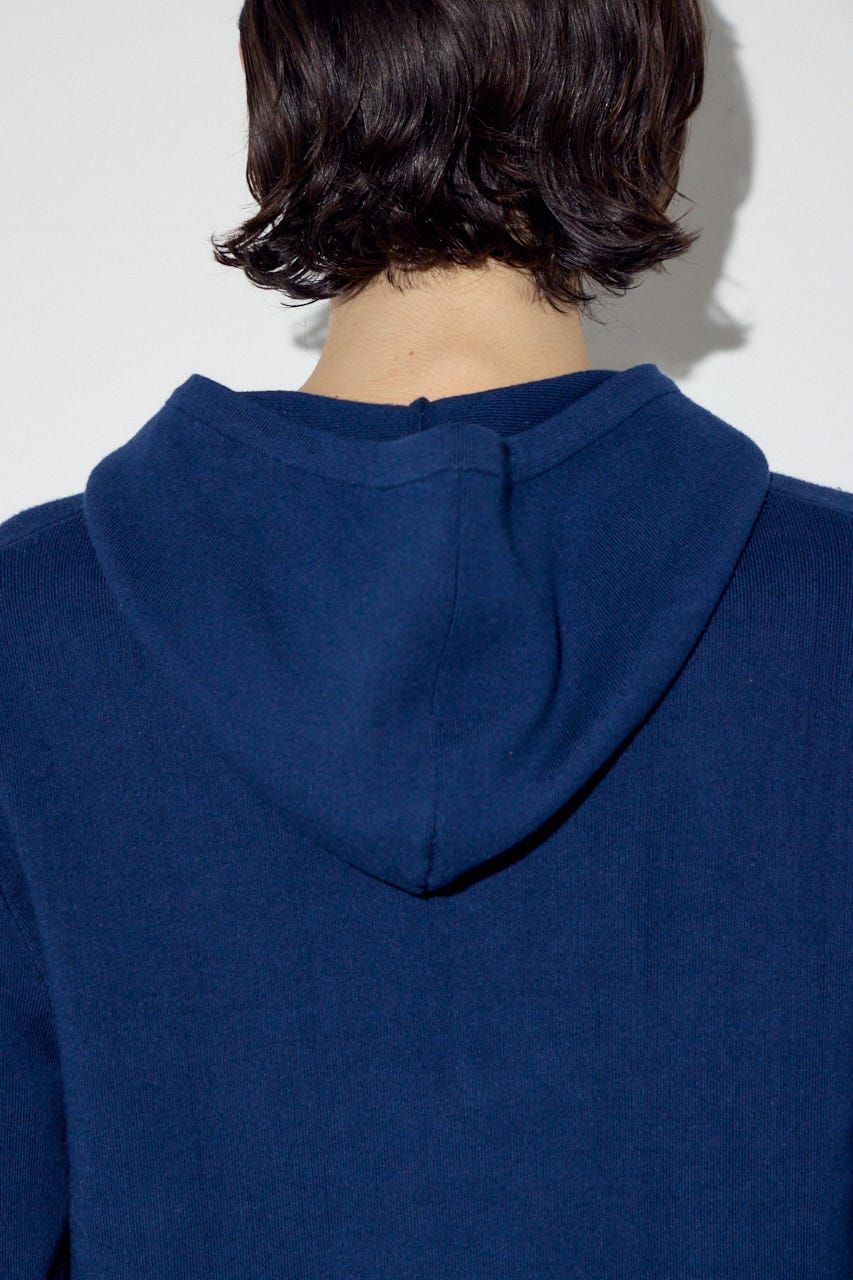 ハイゲージニットフーディー NVY L