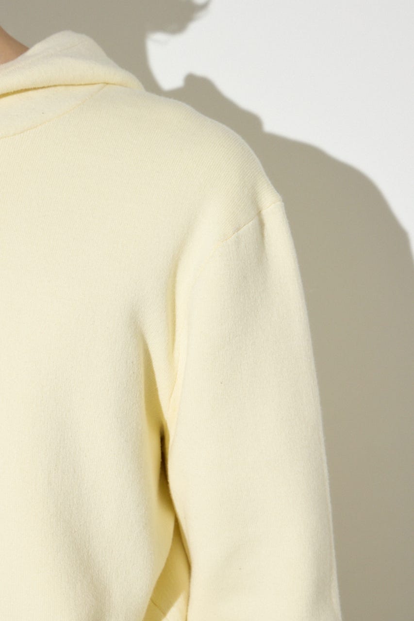 ハイゲージニットフーディー O/WHT L