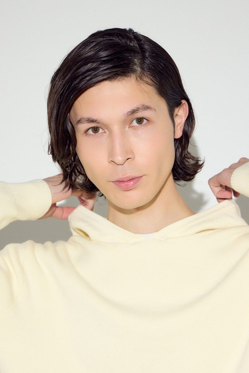 ハイゲージニットフーディー O/WHT L