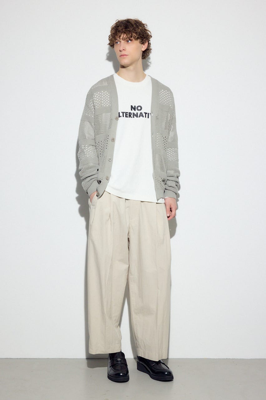 【SS先行アイテム】透かし編み柄変化カーディガン GRY L