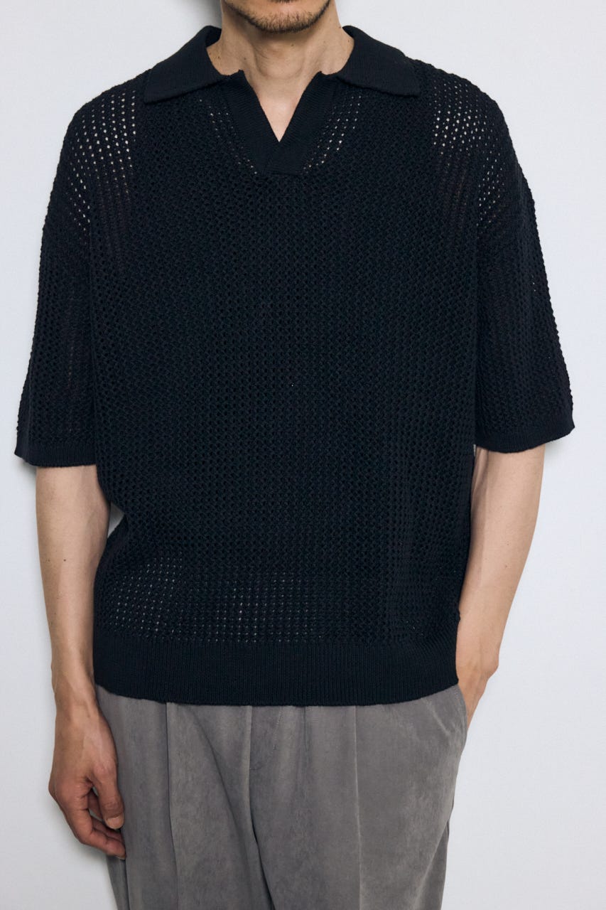 メッシュスキッパーポロシャツ BLK L