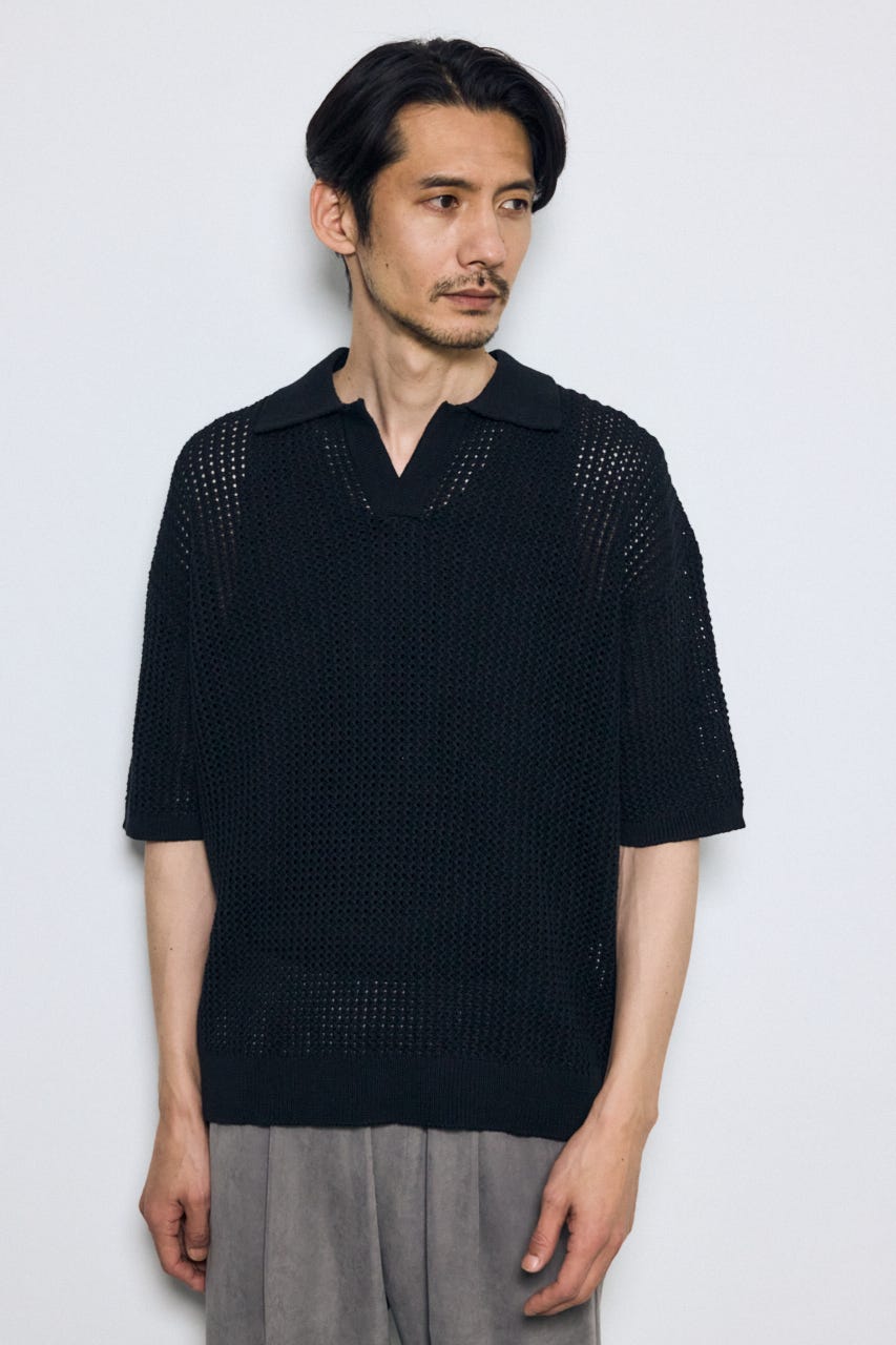 メッシュスキッパーポロシャツ BLK L