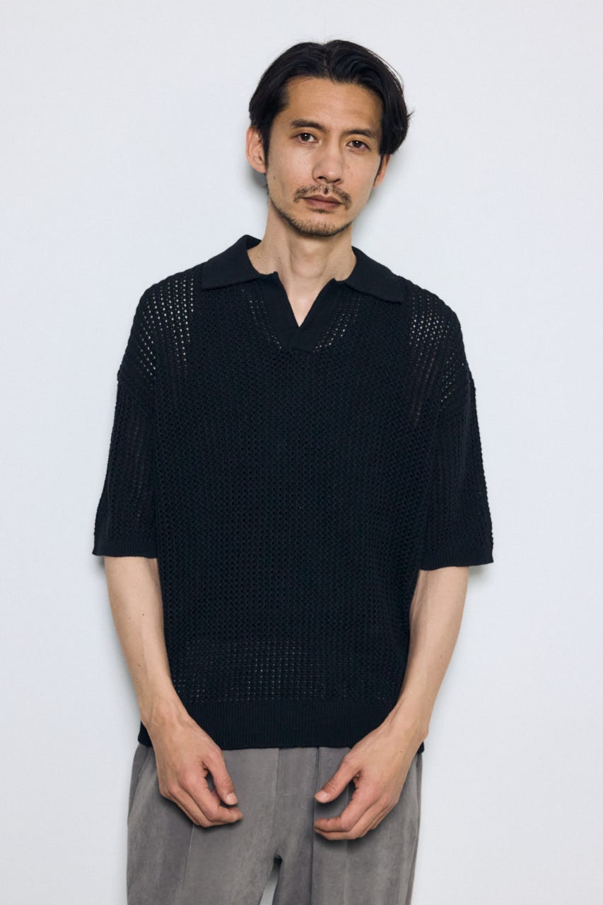 メッシュスキッパーポロシャツ BLK L