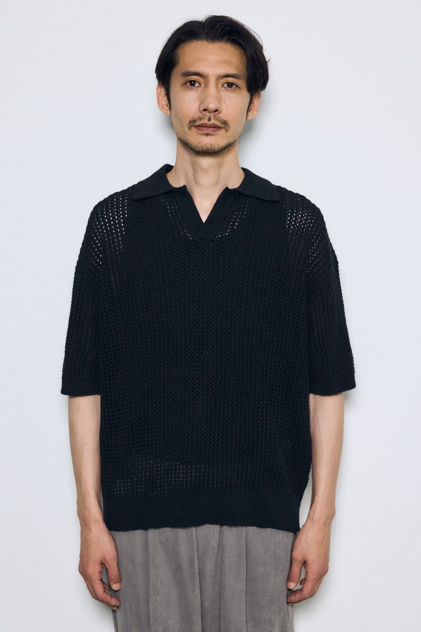 メッシュスキッパーポロシャツ BLK L