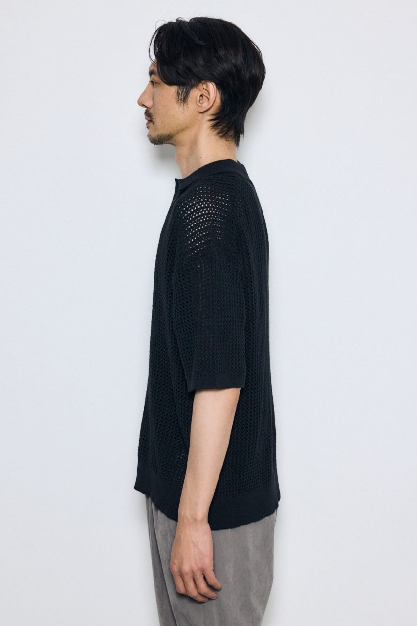 メッシュスキッパーポロシャツ BLK L