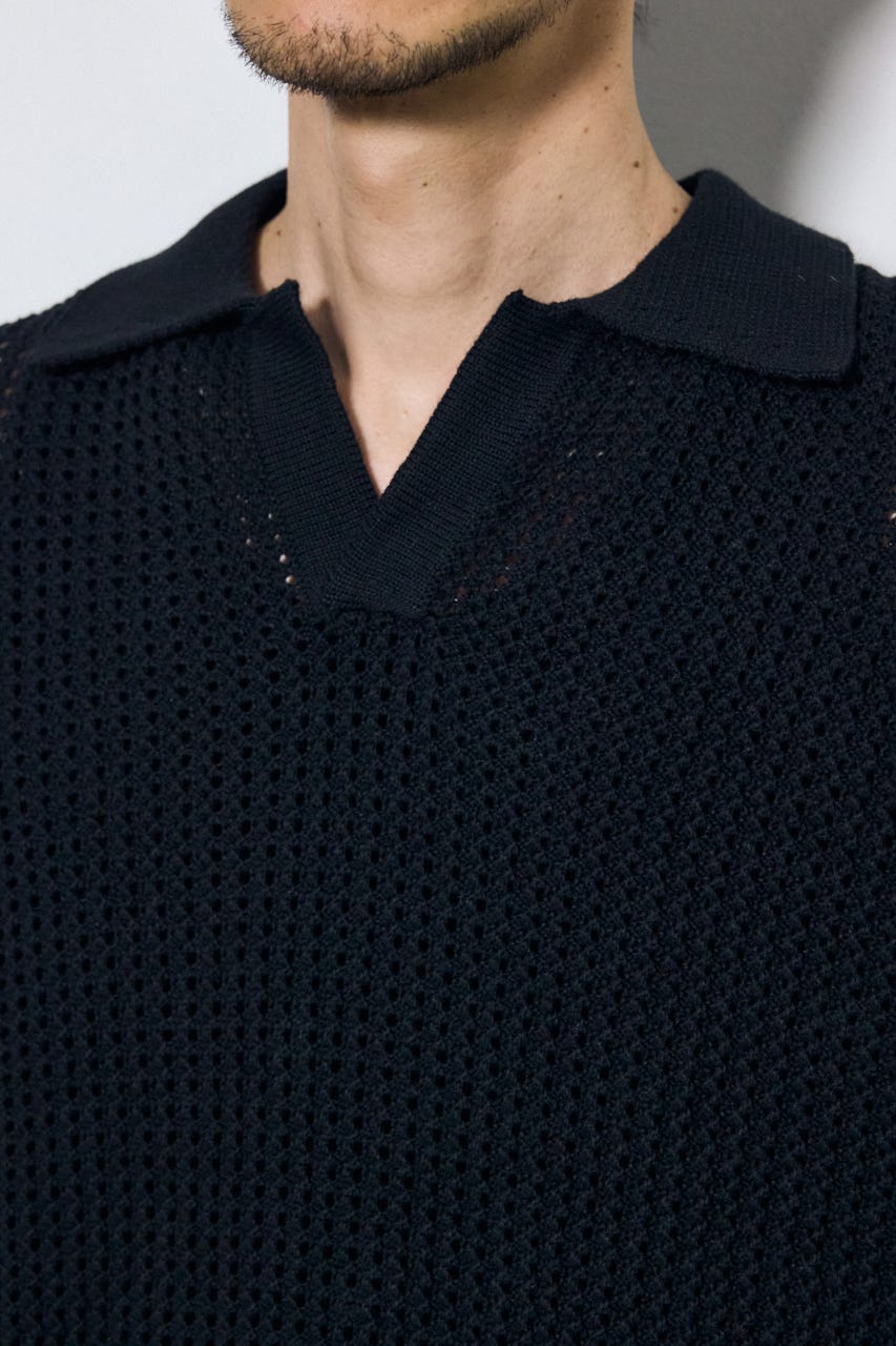 メッシュスキッパーポロシャツ BLK L