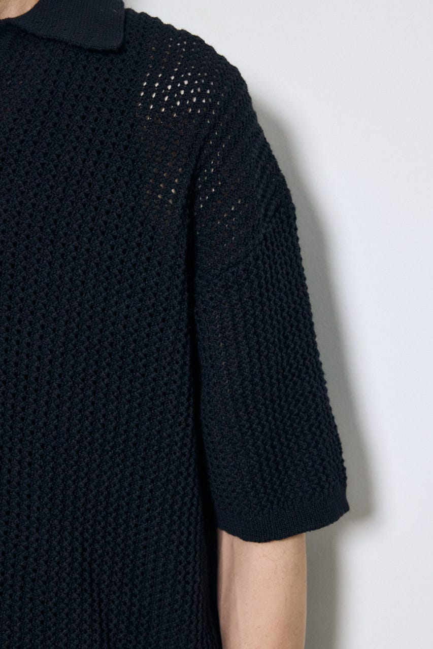 メッシュスキッパーポロシャツ BLK L