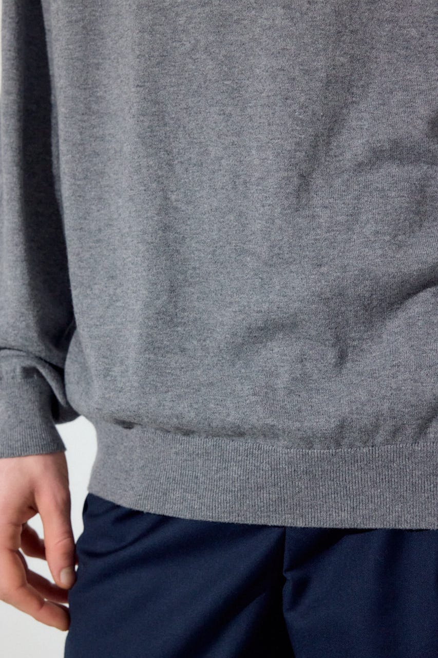 カシミヤミックスポロカラーニットトップス T.GRY M