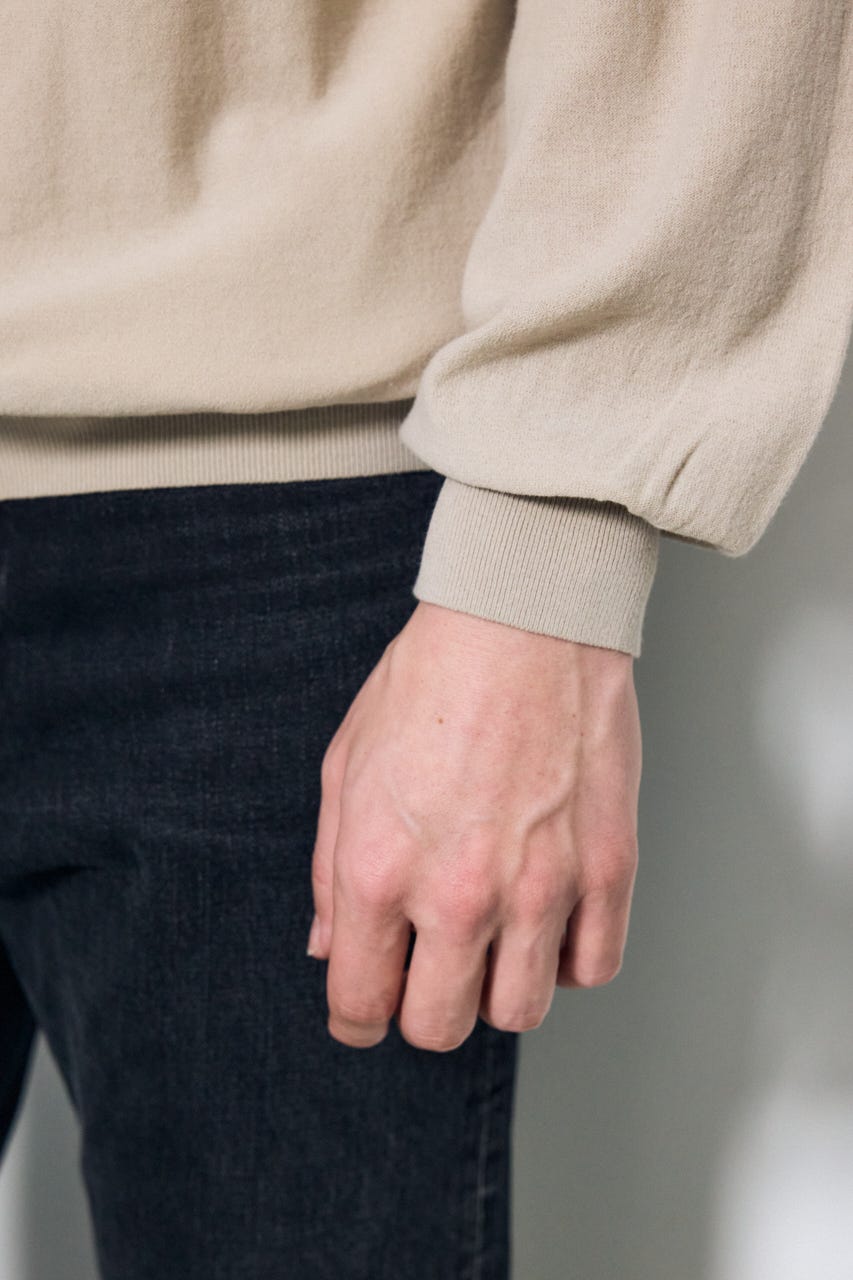 衿付きサファリニットカーディガン GREIGE M