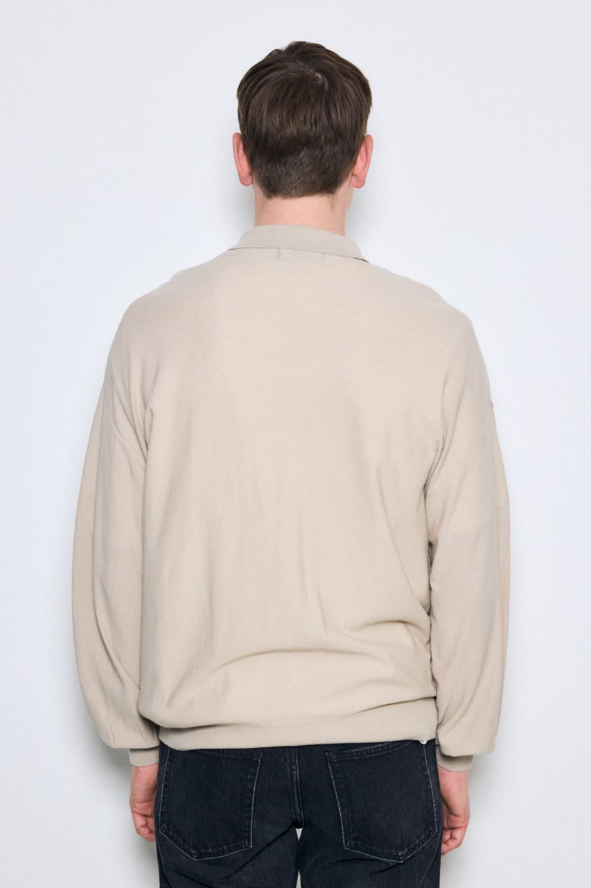 衿付きサファリニットカーディガン GREIGE M