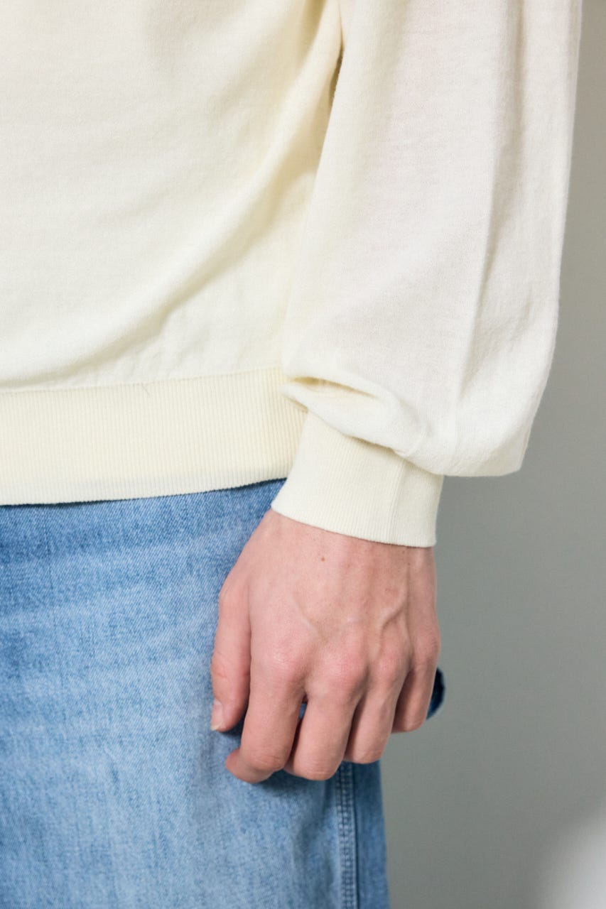 衿付きサファリニットカーディガン IVOY M