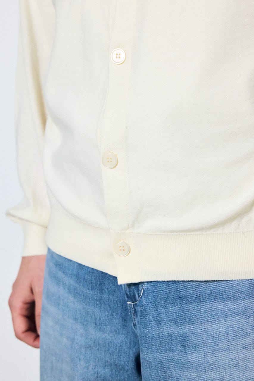 衿付きサファリニットカーディガン IVOY M