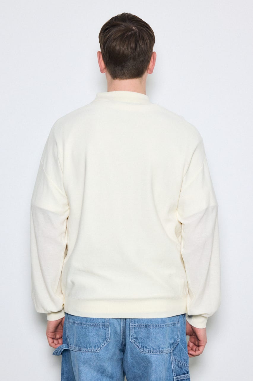 衿付きサファリニットカーディガン IVOY M