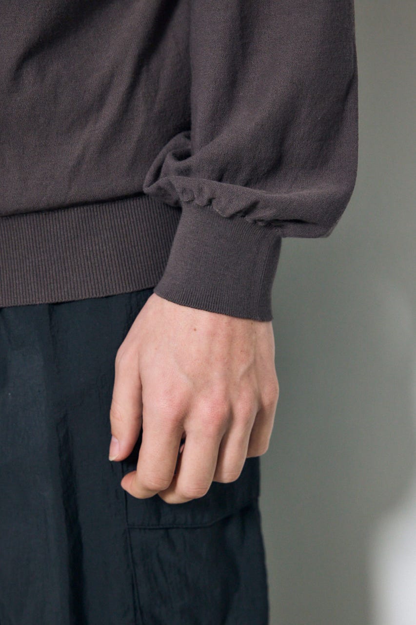 衿付きサファリニットカーディガン L/BLK L