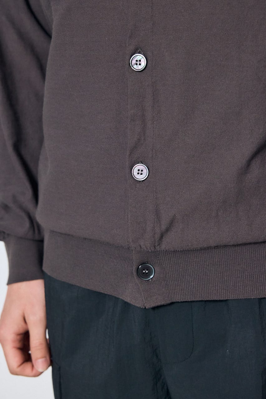 衿付きサファリニットカーディガン L/BLK L