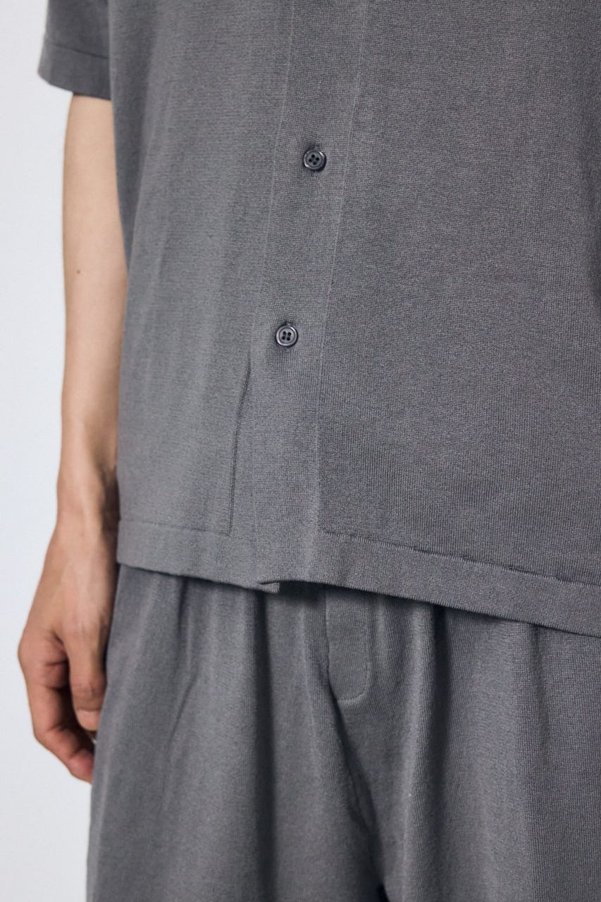 リラックスオープンカラーニットシャツ GRY M