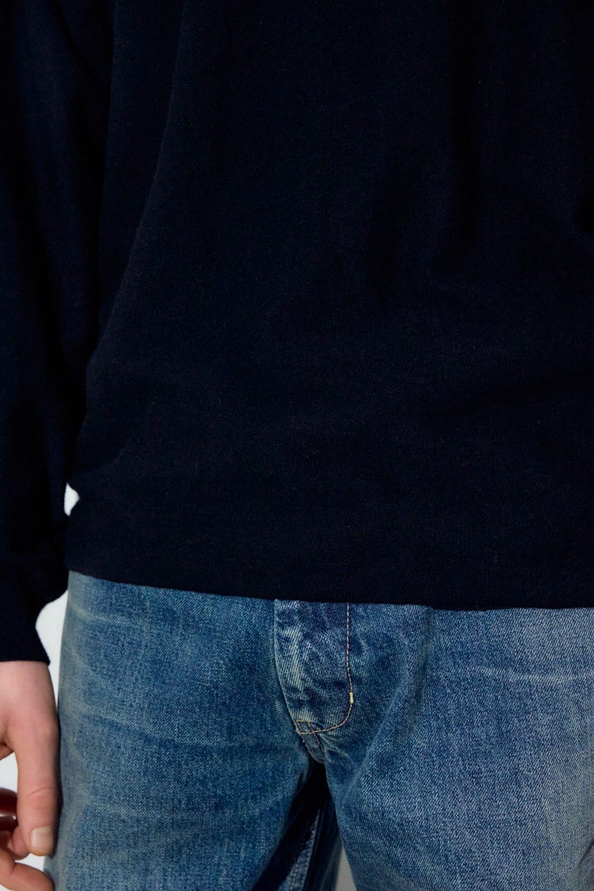 カシミヤミックスニットトップス BLK M