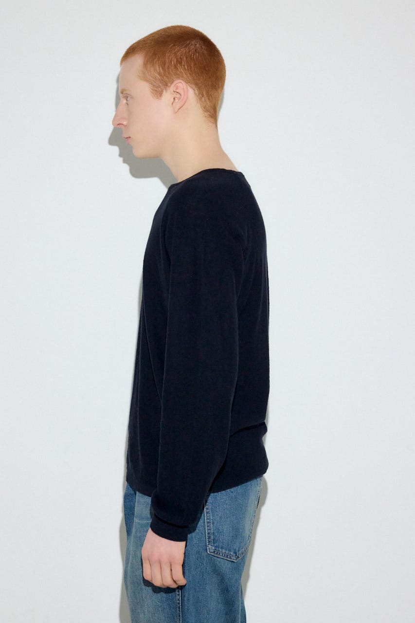 カシミヤミックスニットトップス BLK M