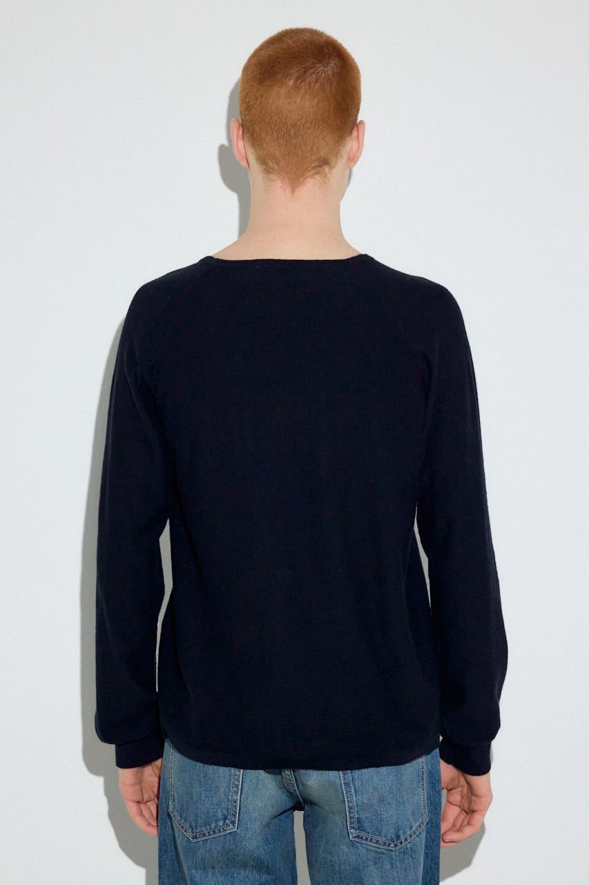 カシミヤミックスニットトップス BLK M