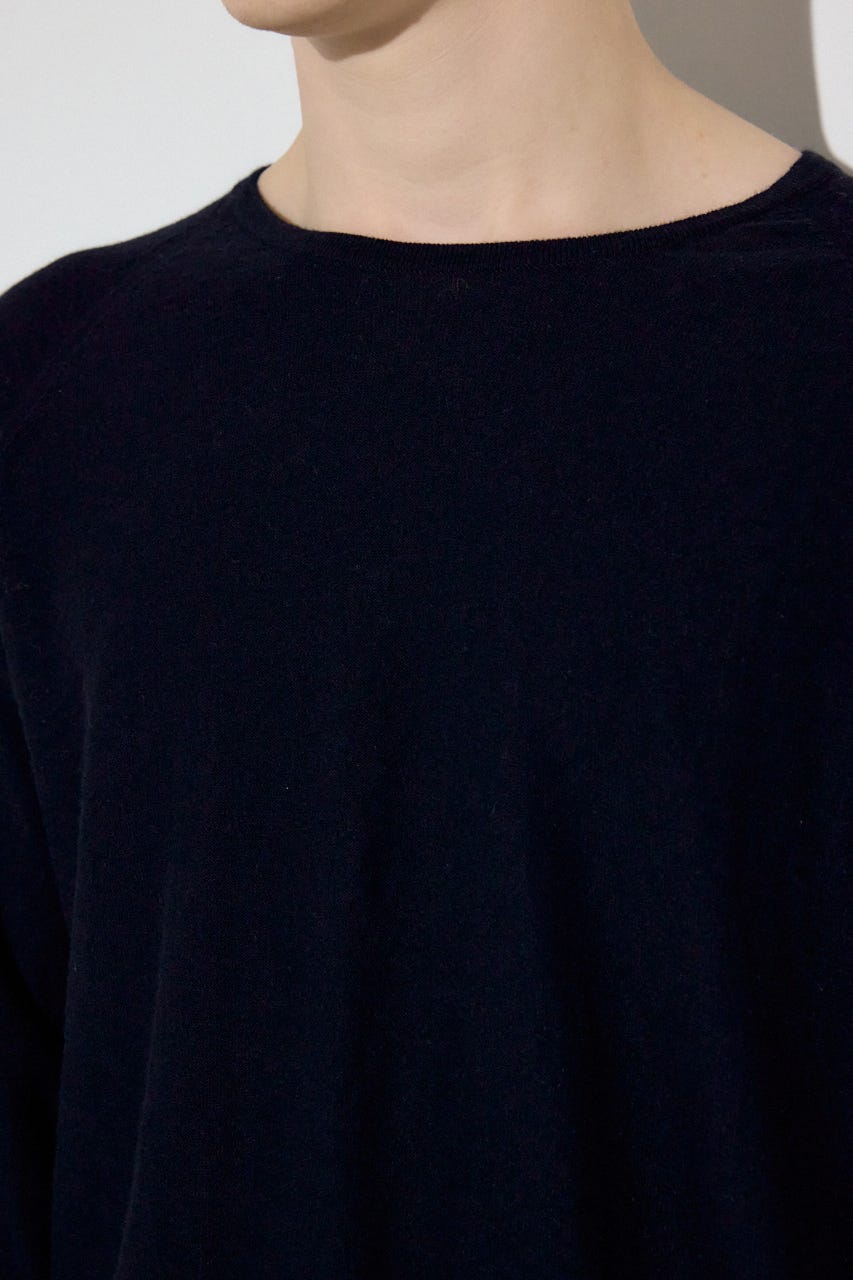 カシミヤミックスニットトップス BLK M