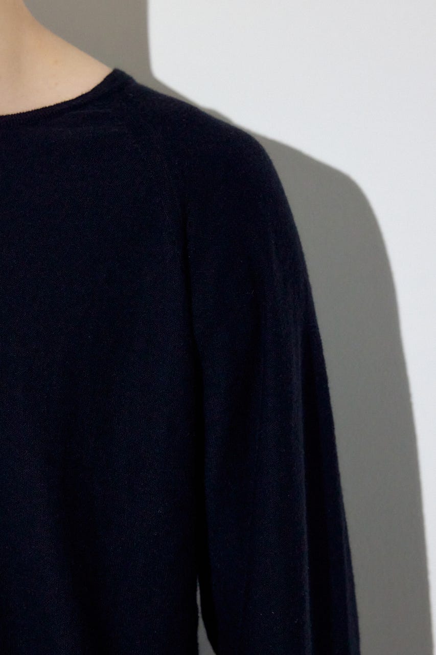 カシミヤミックスニットトップス BLK M