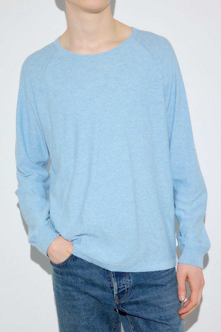 カシミヤミックスニットトップス L/BLU M