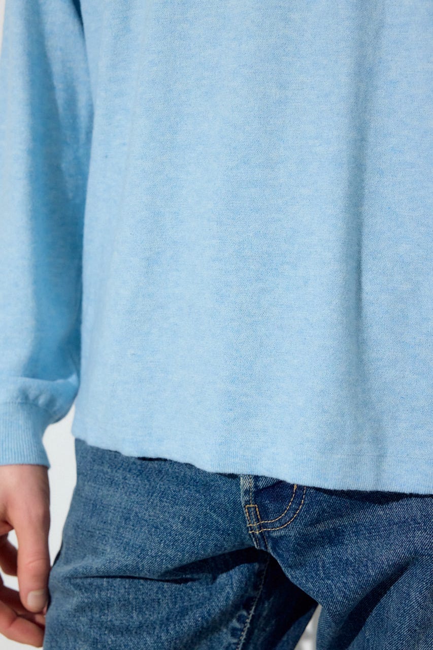 カシミヤミックスニットトップス L/BLU M