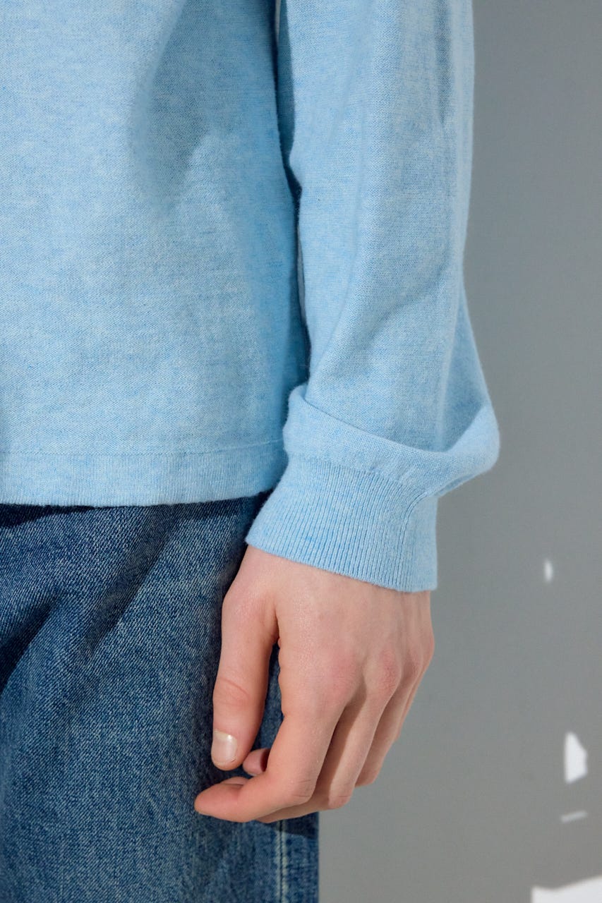 カシミヤミックスニットトップス L/BLU M