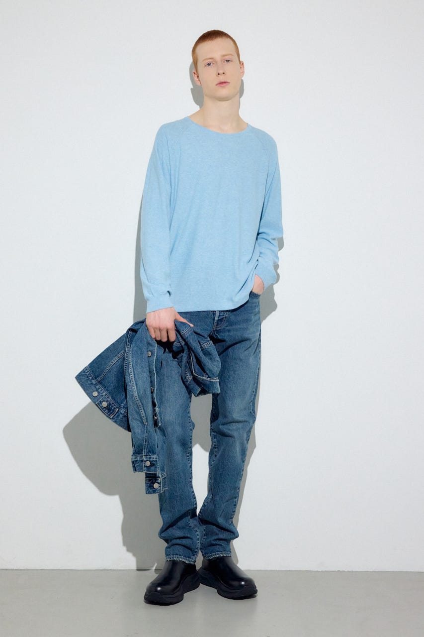 カシミヤミックスニットトップス L/BLU M