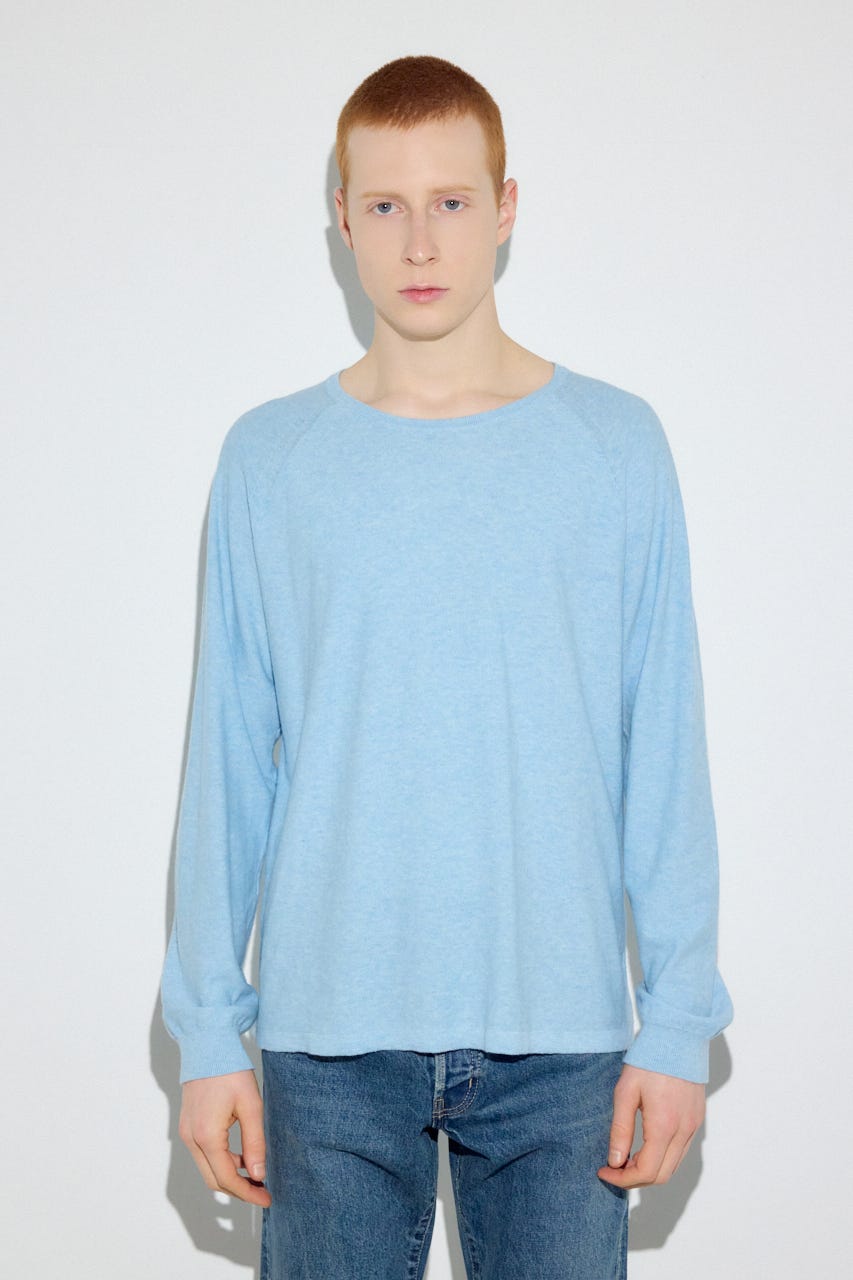 カシミヤミックスニットトップス L/BLU M