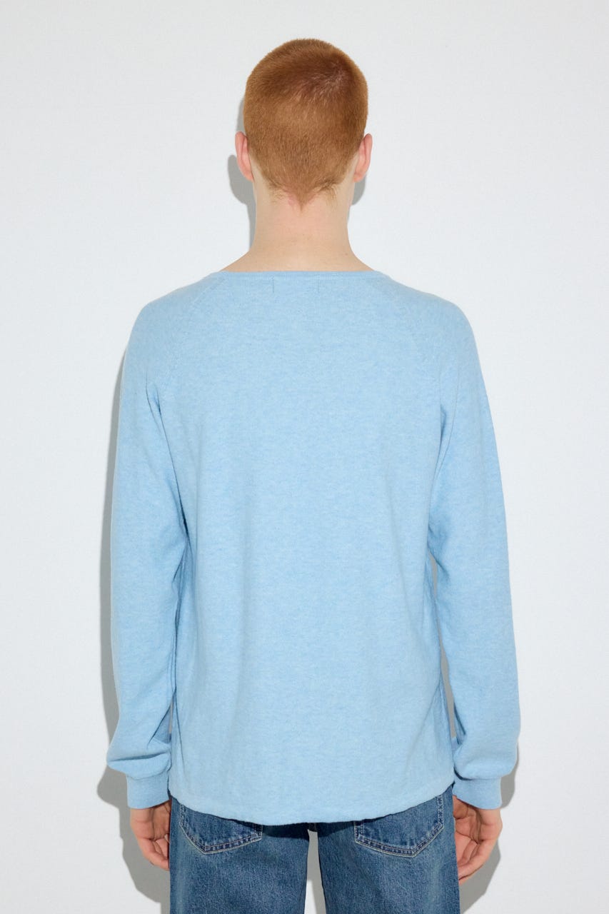 カシミヤミックスニットトップス L/BLU M