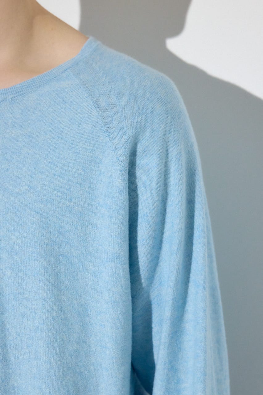 カシミヤミックスニットトップス L/BLU M