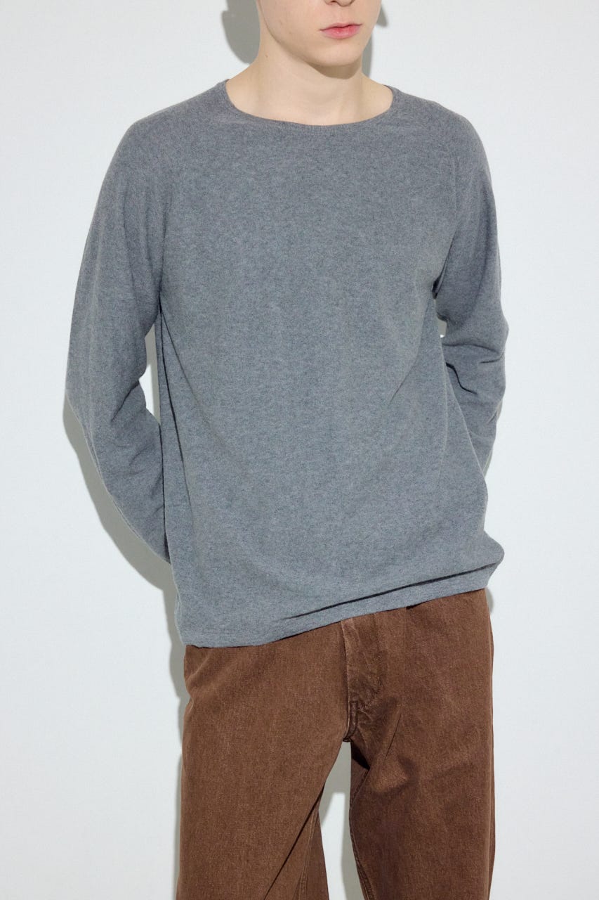 カシミヤミックスニットトップス T.GRY XL