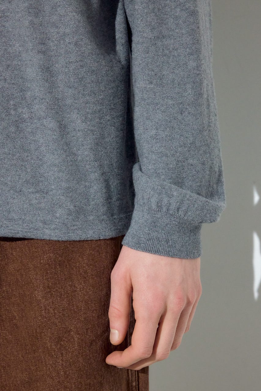 カシミヤミックスニットトップス T.GRY XL