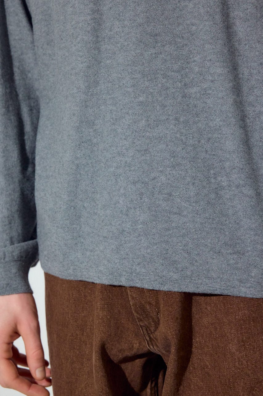 カシミヤミックスニットトップス T.GRY XL