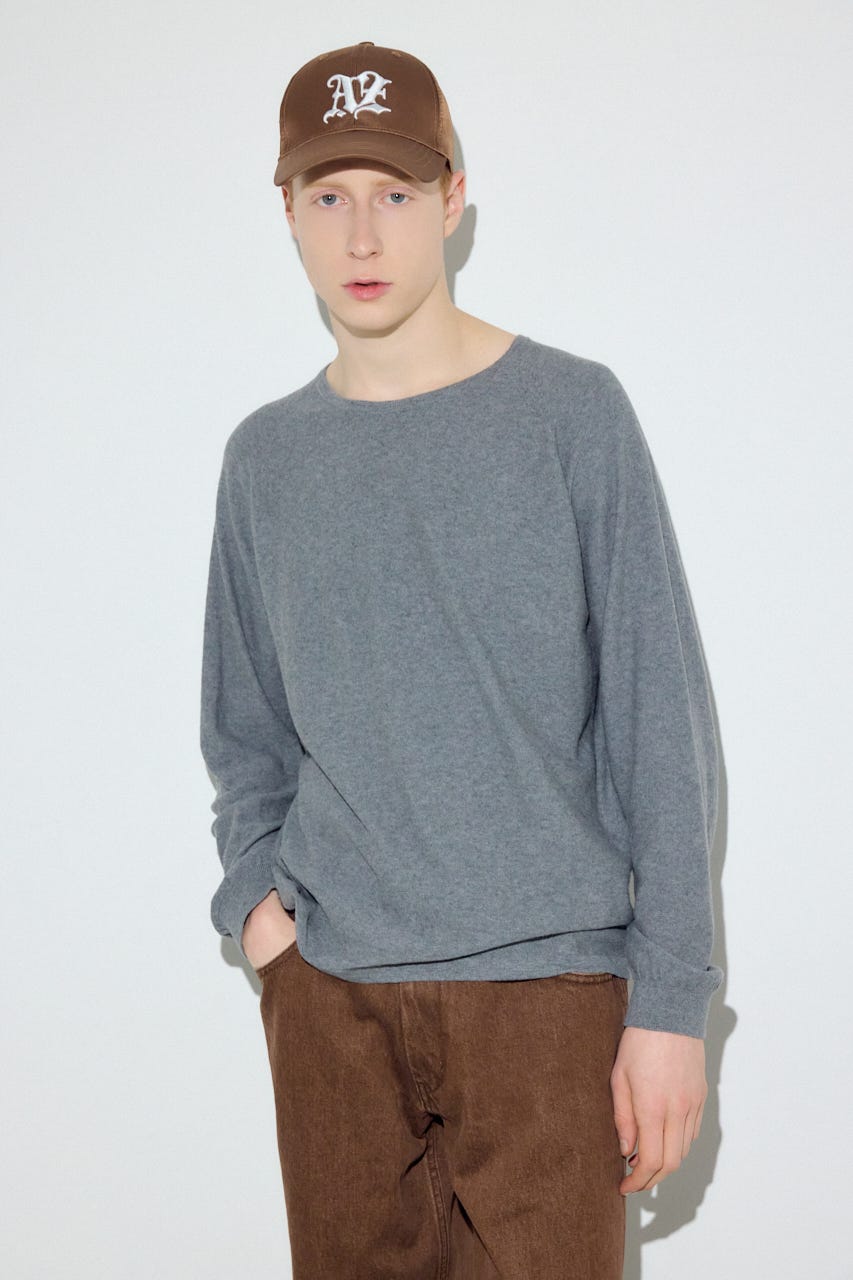 カシミヤミックスニットトップス T.GRY XL