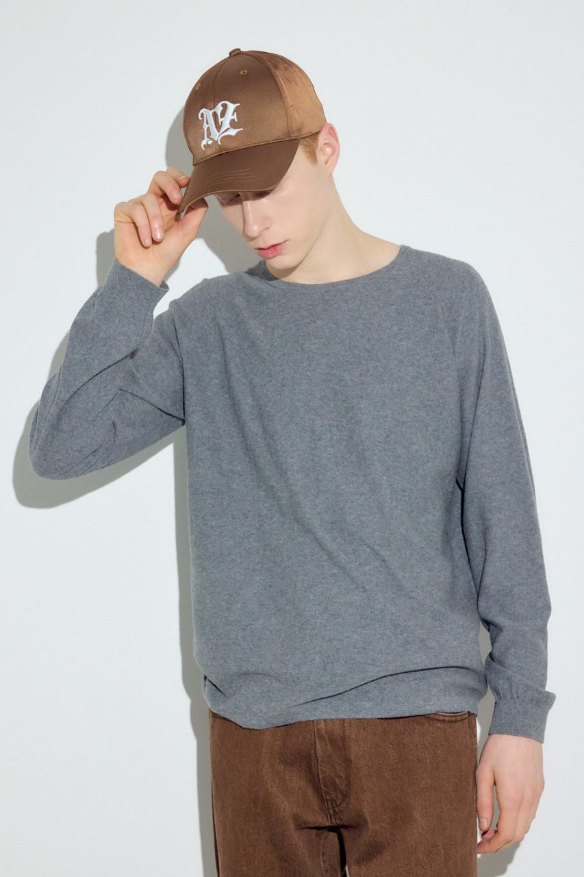 カシミヤミックスニットトップス T.GRY XL