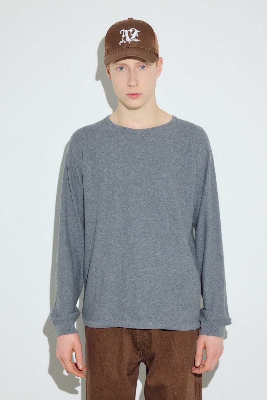 カシミヤミックスニットトップス T.GRY XL