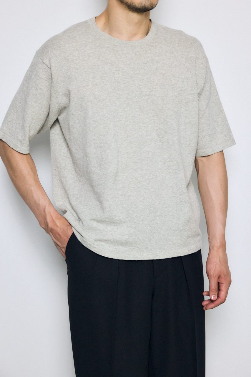 リネンブレンドニットTシャツ L/GRY L