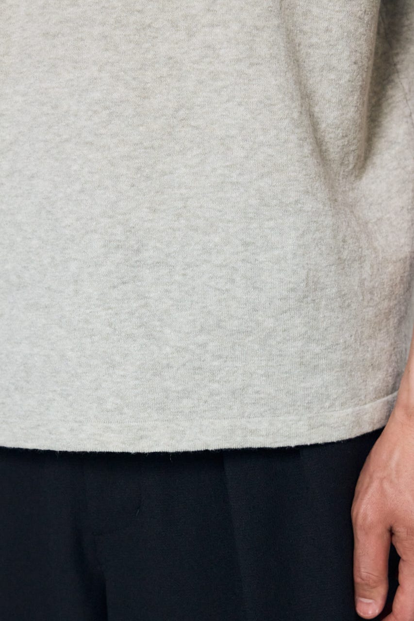 リネンブレンドニットTシャツ L/GRY L