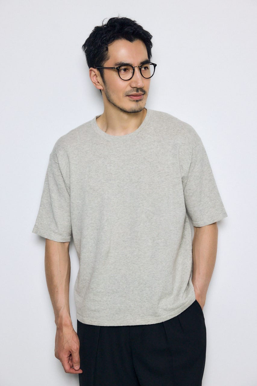 リネンブレンドニットTシャツ L/GRY L