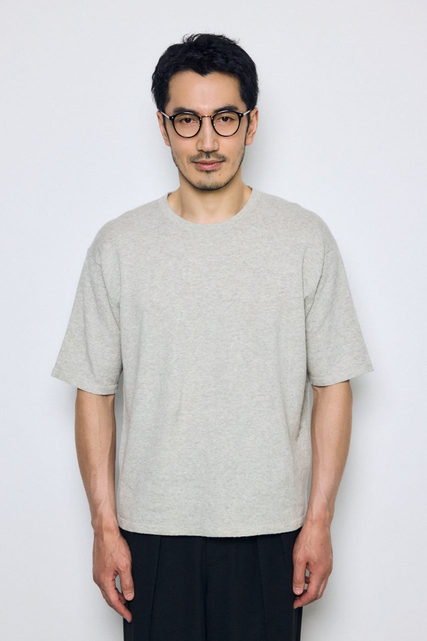 リネンブレンドニットTシャツ L/GRY L