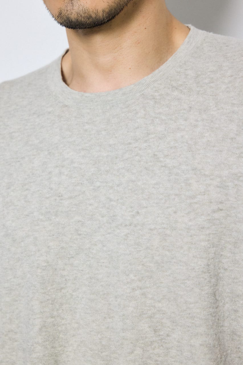 リネンブレンドニットTシャツ L/GRY L